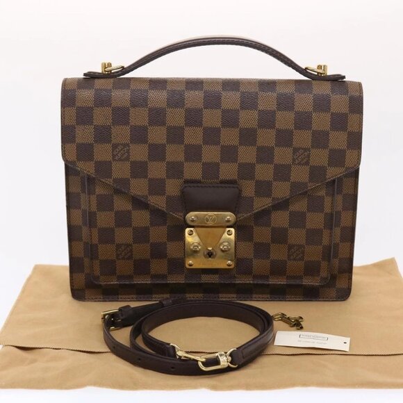 LOUIS VUITTON Damier Ebene Monceau 28 Hand Bag SPO 2way - Picture 1 of 15